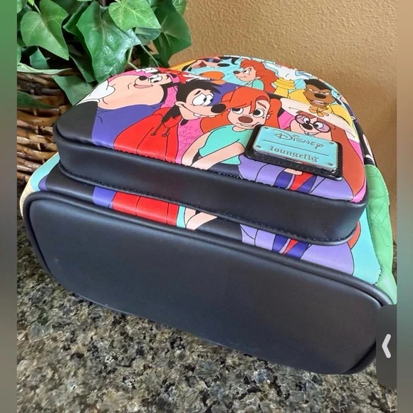 Loungefly Disney Goofy Movie Collage Mini Backpack and matching wallet NWT